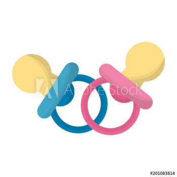 baby shower two pacifier accessories vector illustration baby shower two pacifier accessories vector illustration
