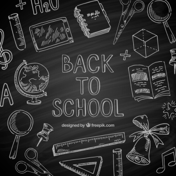 Back to school background in blackboard style