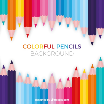 Back to school background with colorful pencils