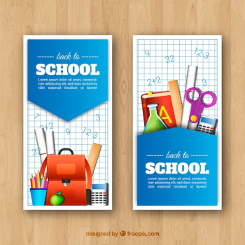 Back to school banners with elements Back to school banners with elements