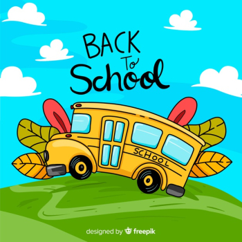 Back to school illustration of school bus Free Vector Back to school illustration of school bus Free Vector