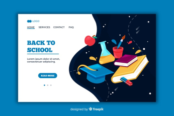 Back to school landing page Free Vector Back to school landing page Free Vector