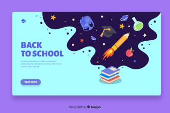 Back to school landing page Free Vector Back to school landing page Free Vector