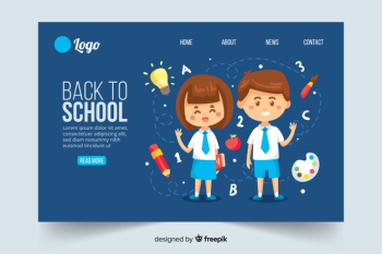 Back to school landing page Free Vector Back to school landing page Free Vector