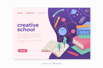 Back to school landing page Free Vector Back to school landing page Free Vector