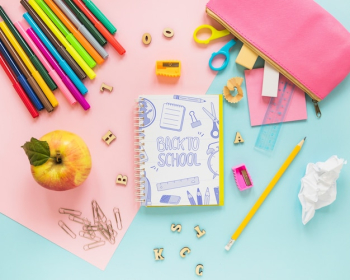 Back to school mockup with notebook Back to school mockup with notebook
