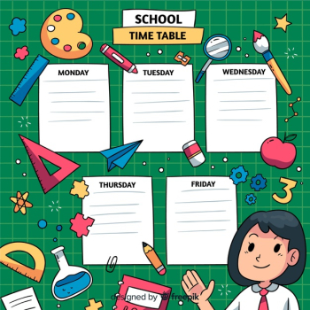 Back to school timetable template Free Vector Back to school timetable template Free Vector