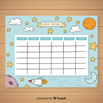 Back to school timetable template Free Vector Back to school timetable template Free Vector