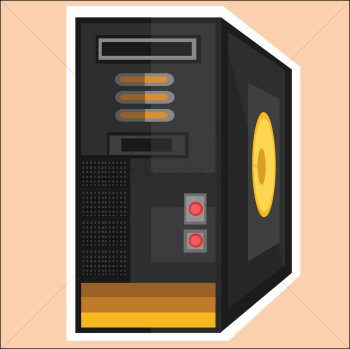 Back view of a central processing unit