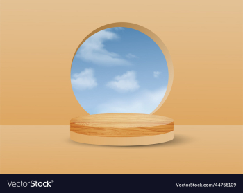 background 3d cylinder wood podium and minimal