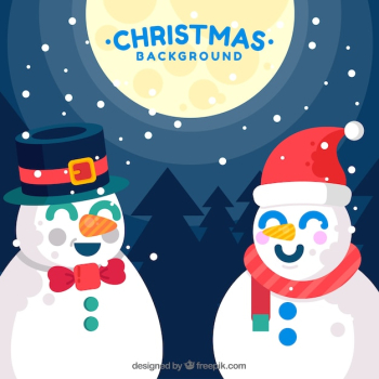 Background of happy snowmen Background of happy snowmen