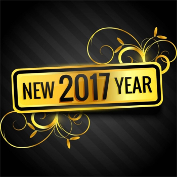 Background with golden sticker of 2017 Background with golden sticker of 2017