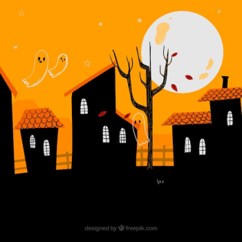 Background with haunted house Background with haunted house