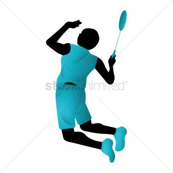 Badminton player in action Badminton player in action