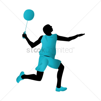 Badminton player in action Badminton player in action