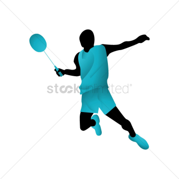 Badminton player in action Badminton player in action