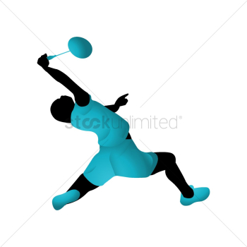 Badminton player in action Badminton player in action