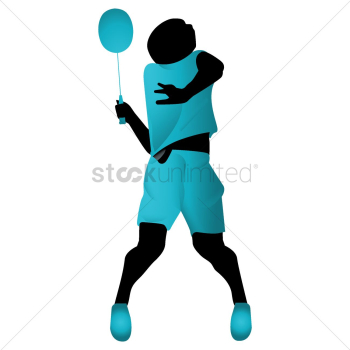Badminton player in action Badminton player in action