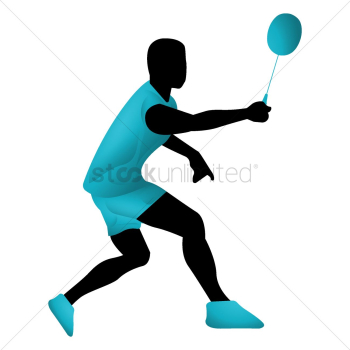 Badminton player in action Badminton player in action