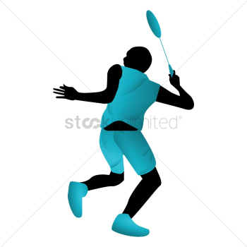 Badminton player in action Badminton player in action