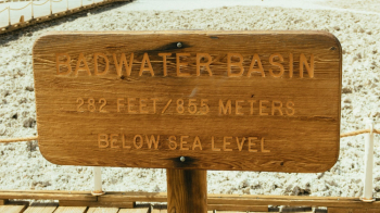Badwater Basin Signboard Badwater Basin Signboard