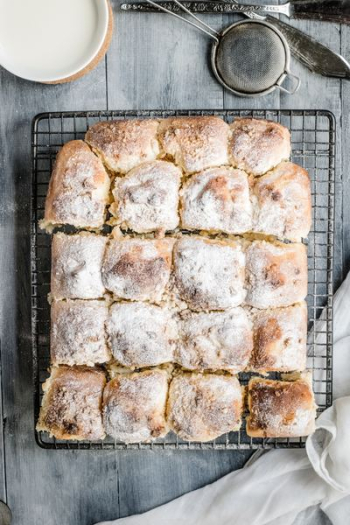 baked bread on gray mesh baking tray baked bread on gray mesh baking tray