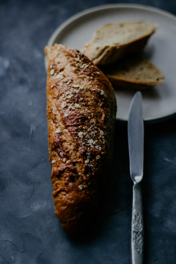 Baked Bread on Plate Baked Bread on Plate
