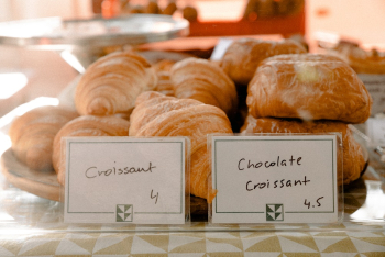 Baked Croissants on Tray Baked Croissants on Tray