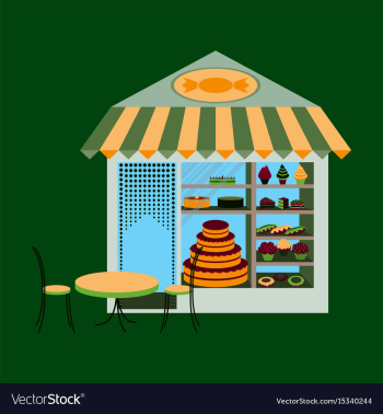 Bakery flat shop with vector image Bakery flat shop with vector image