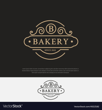 bakery logo on a dark background bread and cake