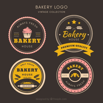 Bakery logos collection in vintage style Bakery logos collection in vintage style