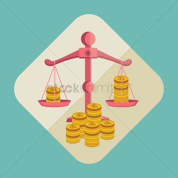 Balance scale with coins Balance scale with coins