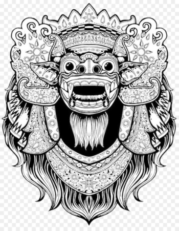 Balinese art T-shirt Barong Drawing - bali Balinese art T-shirt Barong Drawing - bali