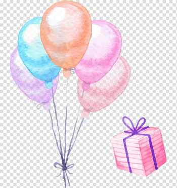 Balloon and present illustrations, Balloon Christmas gift Christmas gift, balloon transparent background PNG clipart