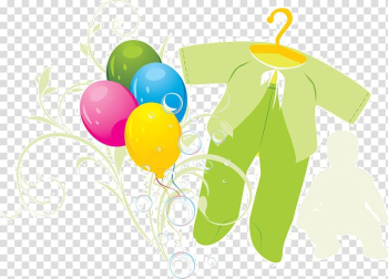 Balloon Clothing Clothes hanger Illustration, Cartoon clothes balloons transparent background PNG clipart