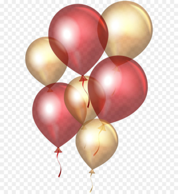 Balloon Gold Clip art - Transparent Red Gold Balloons PNG Clip Art 