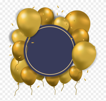 Balloon Gold Computer File - Gold And Blue Balloons Png