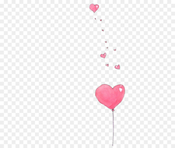 Balloon Heart Paper Drawing Watercolor painting - watercolor baby elephant 