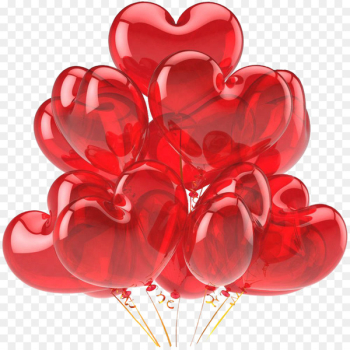 Balloon Heart Red Clip art - Multiple red transparent heart balloon material 