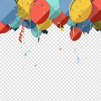 Balloon lot, Balloon Birthday Greeting card , Balloon decoration background transparent background PNG clipart