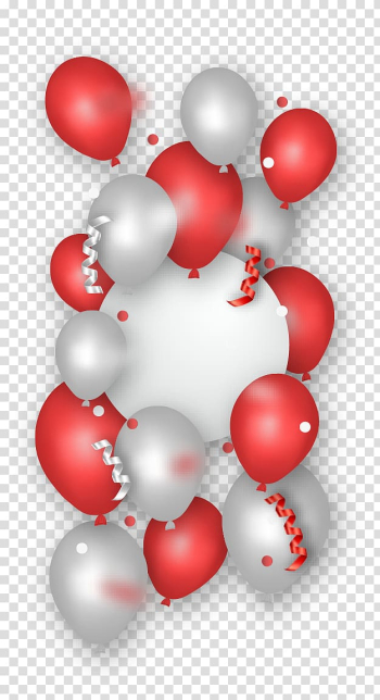 Balloon New Years Day Banner, Red Balloon Festival transparent background PNG clipart