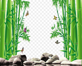 Bamboo Butterfly Giant panda Wallpaper - Bamboo stone Bamboo Butterfly Giant panda Wallpaper - Bamboo stone
