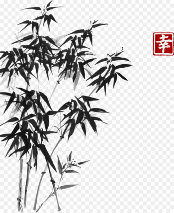 Bamboo painting Ink wash painting Drawing - Vector bamboo hand-painted Chinese style painting 
