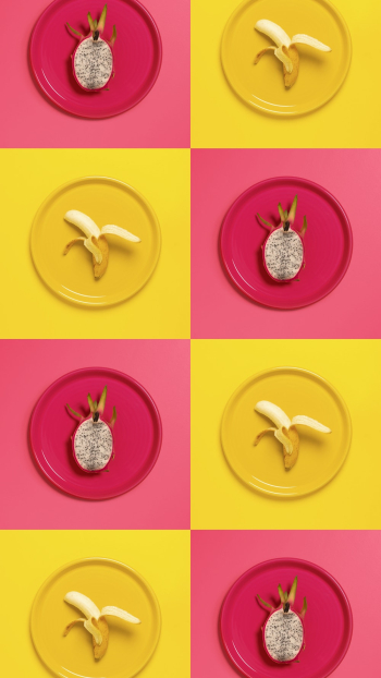 Banana and Dragon Fruit Illustration Banana and Dragon Fruit Illustration