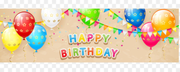 Banner Birthday Balloon - Colored balloons birthday banner vector material 