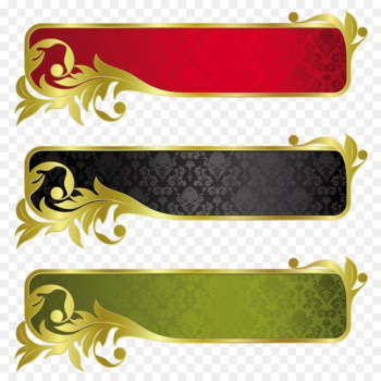 Banner Gold Ribbon - European pattern metal texture border pattern 