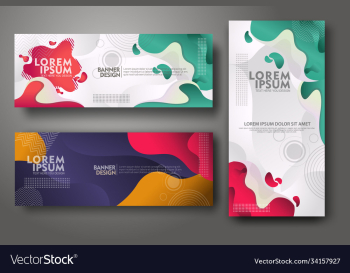 banner set design template in trendy vibrant