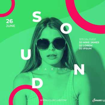 Banner template for sound festival Free Psd