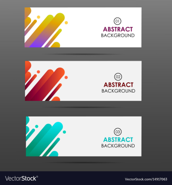 banner with abstract colorful shapes