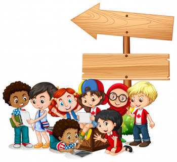 Banner with children with tablets Free Vector Banner with children with tablets Free Vector